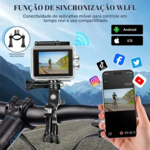 Câmera De Ação À Prova D'água Hd 4k 2 Baterias+32gb Memória - Imagem 7
