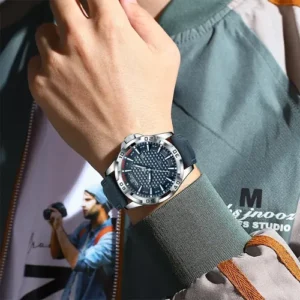 Relógio Quartzo Luxo Masculino Digital Clássico Couro - Imagem 9