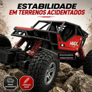 Carrinho Controle Remoto Rally Jipe Max Carro Grande Bateria Recarregavel Off Road Com Amortecedores 4x4 Brinquedo Kizumba - Imagem 6