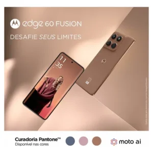 Smartphone Motorola Edge 60 Fusion 5G - 256GB 8GB RAM+16GB Ram Boost Tela Quad-Curve moto AI 50MP Sony Camera ultrarresistencia militar IP68 + IP69 - Mocha Mousse (Novo com caixa aberta) - Imagem 3