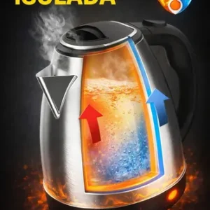 Chaleira Elétrica Inox 1,8L 1000W Aquecimento Rápido Automática - Imagem 6