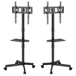 Suporte Pedestal Para Tv De 23 A 60 Com Rodinhas Bandeja Cor Preto - Imagem 11
