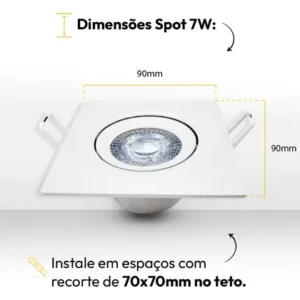 Kit 10 Spot Led Easy 7w 3000k Bivolt Embutir Quadrado Alut - Imagem 7