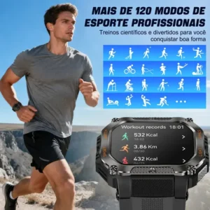 Smartwatch Relógio Inteligente Gps Chamadas Bluetooth Novante Masculino Feminino Moda Esportivo Digital Preto Ipx8 Água Tela Hd 1.83 480mah Android Ios Notificações Instantâneas Com Lanterna Bússola - Imagem 8