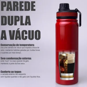 Garrafa 800ml Térmica Inox Academia Esportiva Água Gelada - Imagem 3