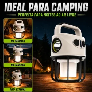 Lampião Lanterna Led Recarregável Usb 2 Em 1 Camping E Pesca - Imagem 9