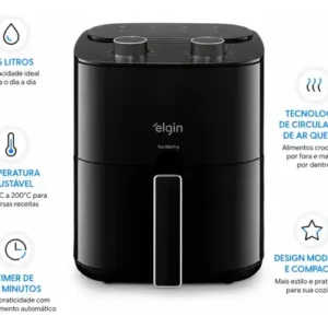 Fritadeira Air Fryer Facilita Fry 3,5litros Preta Elgin - Imagem 3