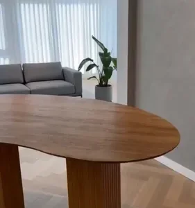 Mesa De Jantar 6 Lugares 180 X 90 Orgânica Base Ripada - Imagem 2