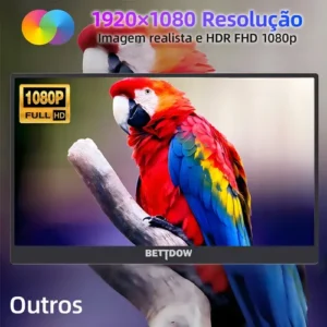 Monitor Portátil Gamer Bettdow 15.6'' Full HD 60Hz IPS Compatível 4K Preto - Imagem 6