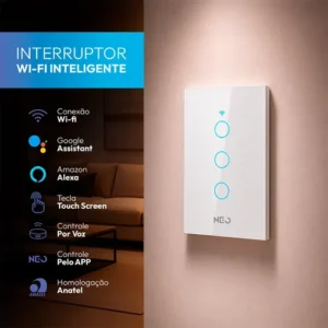 Interruptor Smart Wi-fi 2.4 Ghz 3 Botões Touch Branco Neo - Imagem 4