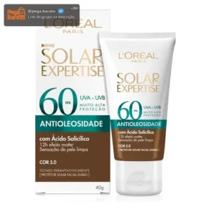 Protetor Solar Facial L'Oréal Paris Solar Expertise Antioleosidade FPS60 Cor Negra 40g - Imagem 1