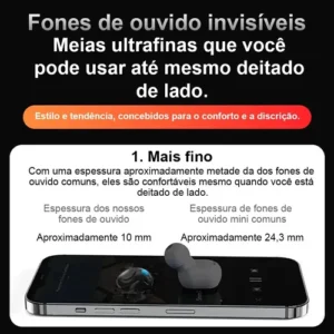 Jiditech Fones de Ouvido Invisible Fones de Ouvido Sem Fio Invisíveis para Dormir Bluetooth 5.3 Ultra Slim X55 de Baixo Consumo de Energia, Carregamento Rápido, Som Estéreo HiFi, Ideais para Dormir - Imagem 5