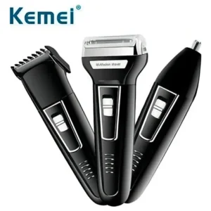 Aparador Barbeador Kemei KM-6558 Recarregável 3 Em 1 Cabeças Removíveis Bivolt - Imagem 4