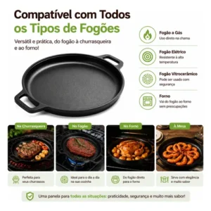 Frigideira De Ferro Fundido 28cm Para Bifes E Grelhados - Imagem 7