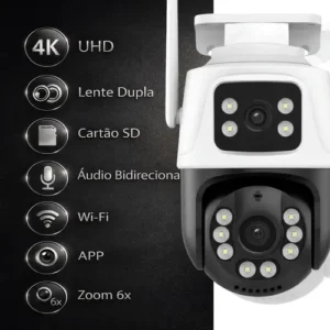 Câmera de Segurança Wi-Fi iCSee/Yoosee A28B 4K Dupla Lente Visão Noturna Colorida Full Hd Externa Prova D'água Ip66 Sensor Movimento Woosh - Imagem 3
