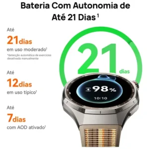 Smartwatch HUAWEI WATCH GT 6 Pro 46mm Bateria com Autonomia de Até 21 Dias Mais de 100 Modos Esportivos Corrida de Trilha Golfe Ciclismo Análise de ECG Compatível com iOS e Android GPS Preto - Imagem 6