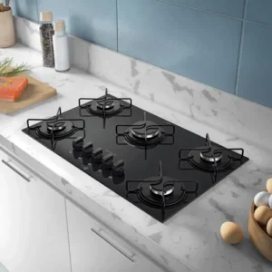 Cooktop 5 Bocas Atlas Agile Up com Mesa De Vidro A Gás Preto Bivolt - Imagem 3
