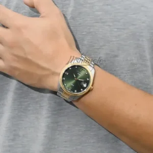Relógio Technos Masculino Riviera Social Analógico Aço Cor da correia Misto Cor do bisel Dourado Cor do fundo Verde - Imagem 8