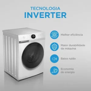 Lava E Seca 11kg Branca Slim Conectada Midea Branco - Imagem 6