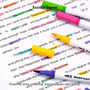 Kit 100 Cores Canetas Ponta Dupla Desenho Colorir Brush Pen - Imagem 6
