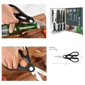 Kit Jogo De Facas Inox Corte Afiado Antiaderente Presente Cor Marrom-escuro - Imagem 8