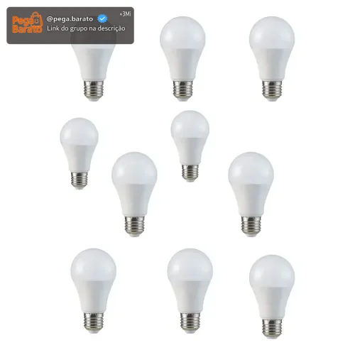 Kit 10 Lâmpadas Led 12w A60 E27 6500k Fria