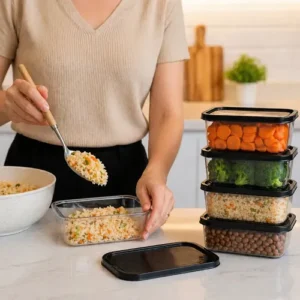 Kit 10 Potes 500ml Bpa Free Microondas Freezer Tampa Preta - Imagem 8