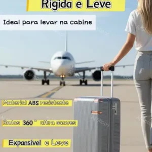 Mala de Viagem de Bordo ABS Sweet Studio com Rodas Duplas 360° para Cabine – Rosa - Imagem 4