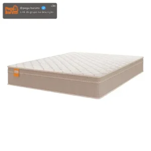 Colchão Casal Molas Qatar 138x188x22cm Bege/branco Inducol Cor Bege - Imagem 1