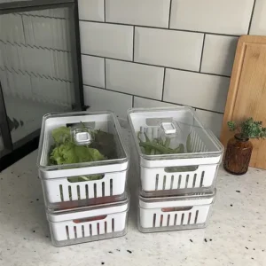 Organizador Geladeira Tampa Acrílico Drenagem 2,2 Litros - Imagem 5