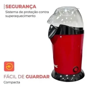 Pipoqueira Elétrica Gourmet Saudável Sem Óleo 1200w Vermelha - Imagem 4