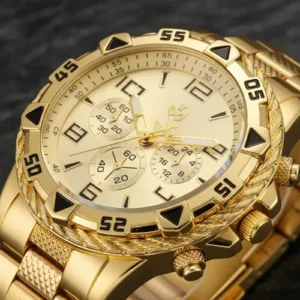Relógio Masculino Prova D'água Quartzo Kit Corrente Pulseira - Imagem 8