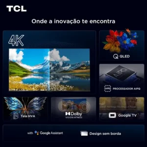 Smart TV TCL 85 Polegadas QLED 4K P7K WiFi Bluetooth Google TV HDR10+ Dolby Atmos Dolby Vision 85P7K - Imagem 5