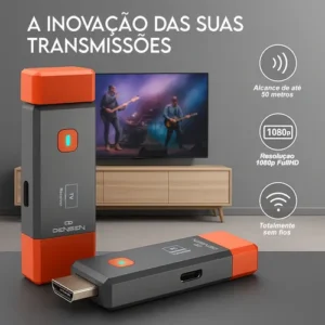 Transmissor Receptor Hdmi Sem Fio Wireless 1080p Full Hd 50m Metros Transmite Espelha Tv Ps5 Video Pc Notebook D Densen - Imagem 3