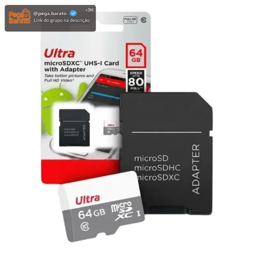 Cartão Memória 64gb Câmeras Segurança Fotográfica Drones