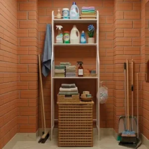 Estante Multiuso Aço Lavanderia com Prateleira Organizador De Banheiro Vaso Sanitário - Imagem 7