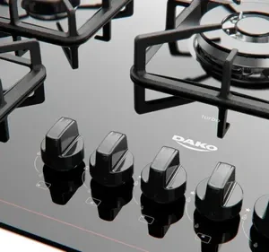 Cooktop 5 Bocas Dako Diplomata com Mesa De Vidro e Tripla Chama e Acendimento Automático A Gás Preto Bivolt - Imagem 4