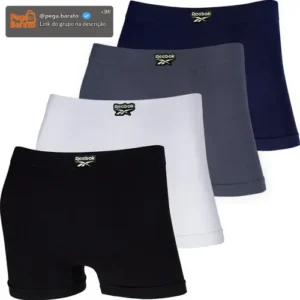Kit 4 Cuecas Boxer Reebok Algodão Sem Costura Box Premium - Imagem 1