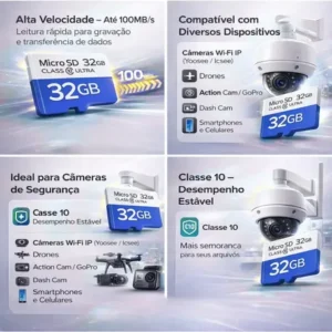 Cartão de Memória Micro SD 32 GB Classe 10, com Adaptador para Câmeras e Smartphones - Imagem 4