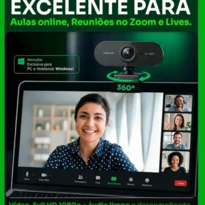 Webcam Camera Full Hd Zoom 1080p 360 Graus Videoconferencia Streamcam Web Cam Entrada Usb 2.0 Com Microfone- GoodVision - Imagem 6