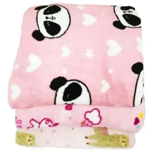 Kit 3 Mantas Cobertor Microfibra Infantil Bebê Estampada Cor Menina - Imagem 3