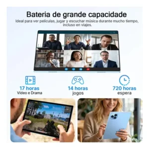 Tablet A9 tab Android 15 Tablets 11.6”HD 16Gb Ram+512gb Tf 1Tb,5g Wifi,8800mAh,Octa-core,MTK6799,Parental Control,Bt5.3,Tablet Certificado Gms,Teclado de Conexão Inteligente+Mouse Bluetooth Lilás - Imagem 4
