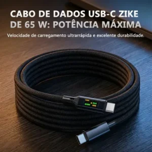 Carregador Gan 240w + Cabo Led Tipo C 65w Kit Turbo Zhike - Imagem 9