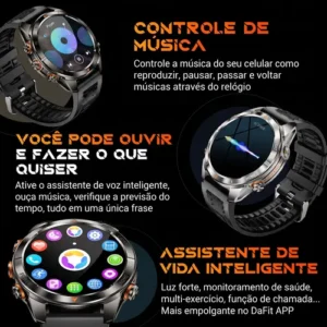 Relógio Inteligente Cardíaco Chamadas Bluetooth Esportivos - Imagem 4