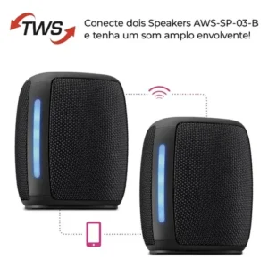 Caixa de Som Speaker AIWA AWS-SP-03-B Bluetooth IPX4 RGB Cor Preto - Imagem 7