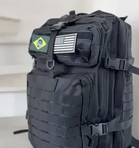 Mochila Tática Impermeável Militar Reforçada Grande 50 Litros Masculina Feminina Anne Preto - Imagem 2