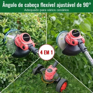 Roçadeira Cortador De Grama Eletrico 2 Baterias Com Road - Imagem 7
