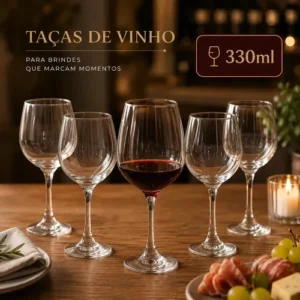 Jogo 6 Taças Vidro Vinho Tinto Agua Mesa Posta Premium - Imagem 6