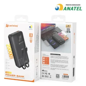 Power Bank 20000mah Turbo 22.5w Cabo Embutido Portátil - Imagem 8