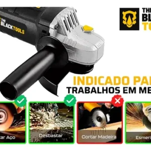 Esmerilhadeira Lixadeira Angular Bte750 4.1/2 750w Com Discos 4.1/2 The Black Tools - Imagem 4